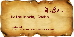 Malatinszky Csaba névjegykártya