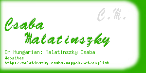 csaba malatinszky business card